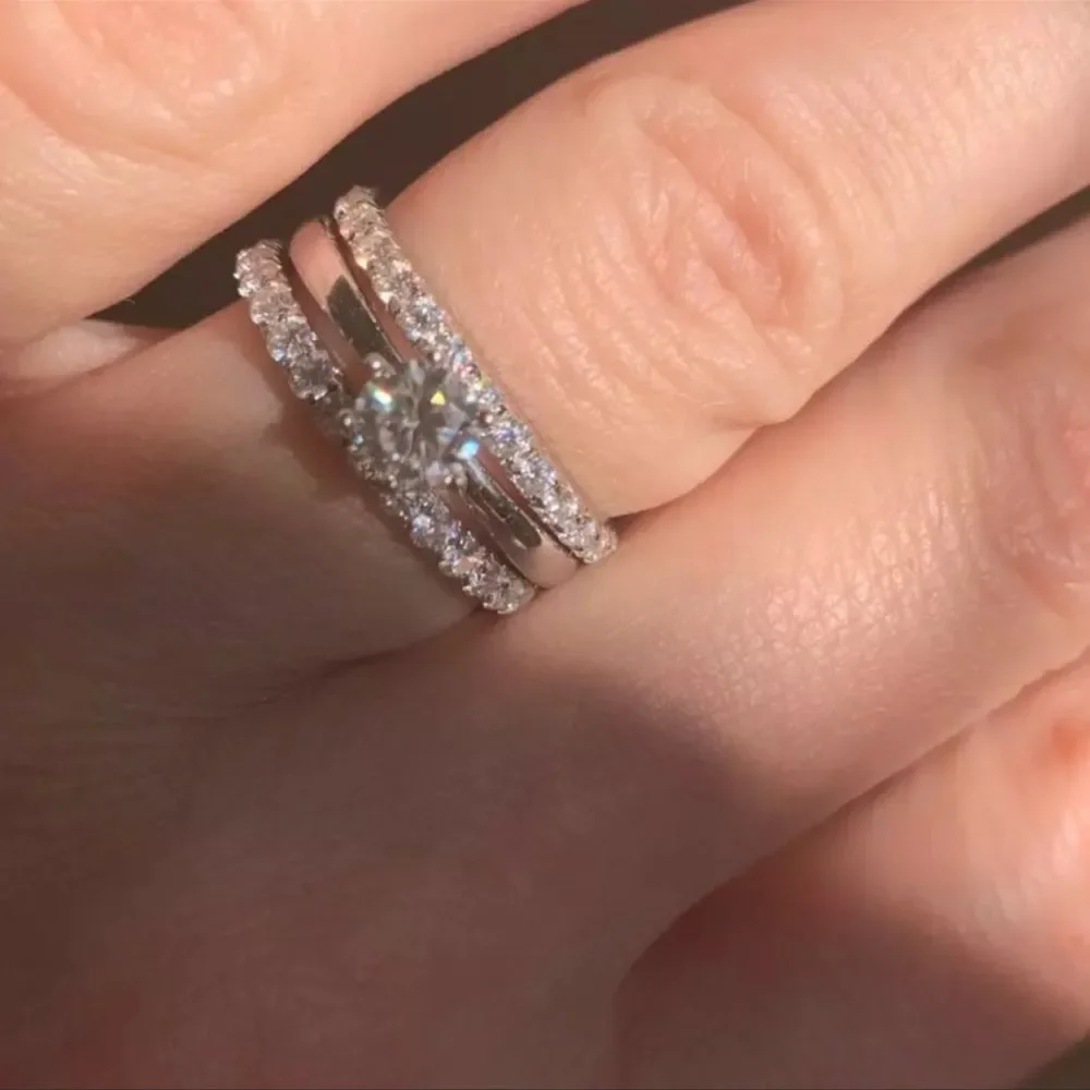 Round brilliant eternity wedding band